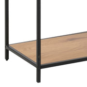 Seaford Black Metal Large Asymmetrical Bookcase with 5 Oak Shelves – image 8