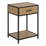 Seaford Bedside Table with 1 Drawer – Black & Oak – image 1