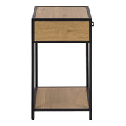 Seaford Bedside Table with 1 Drawer – Black & Oak – image 3