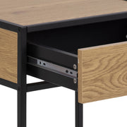 Seaford Bedside Table with 1 Drawer – Black & Oak – image 9