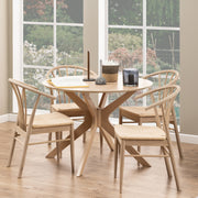 Cassandra Dining Chair with Armrest Set of 2 – White & Oak – image 4