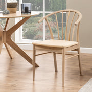 Cassandra Dining Chair with Armrest Set of 2 – White & Oak – image 5