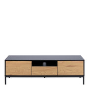 Seaford 2 Door 1 Drawer TV Unit – Black & Oak – image 2