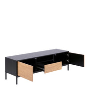Seaford 2 Door 1 Drawer TV Unit – Black & Oak – image 4