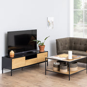Seaford 2 Door 1 Drawer TV Unit – Black & Oak – image 5