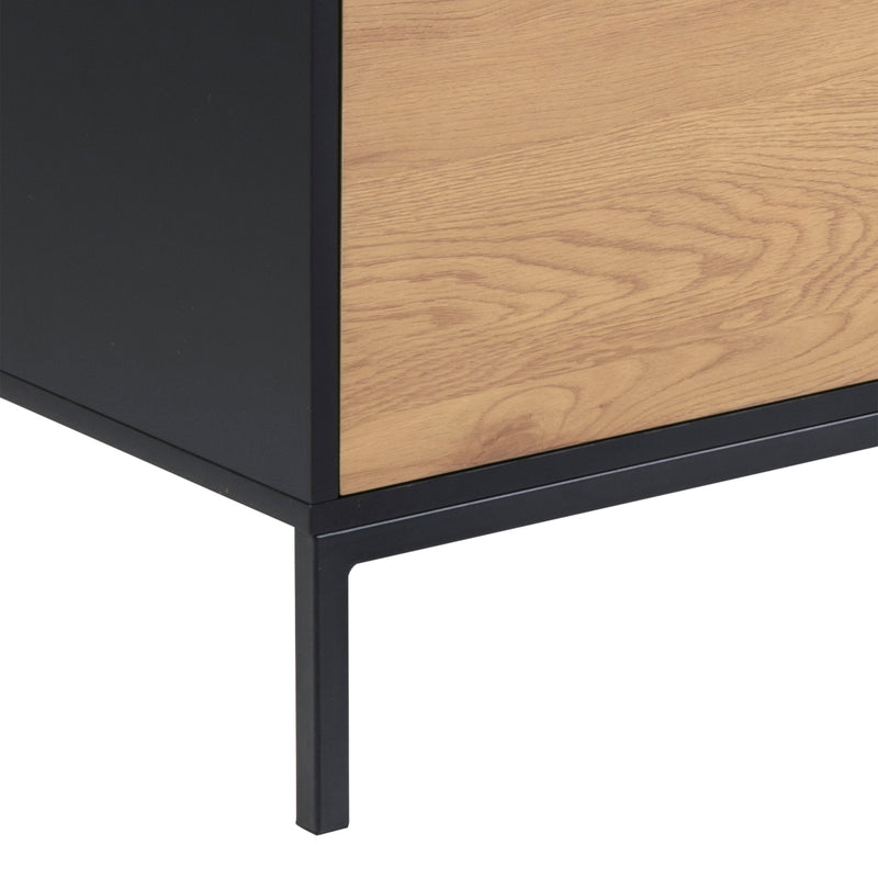 Seaford 2 Door 1 Drawer TV Unit – Black & Oak – image 8