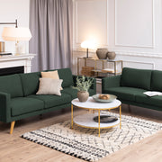 Alisma Round Coffee Table with White Crystal Clear Marble Glass Top & Gold Legs – image 3