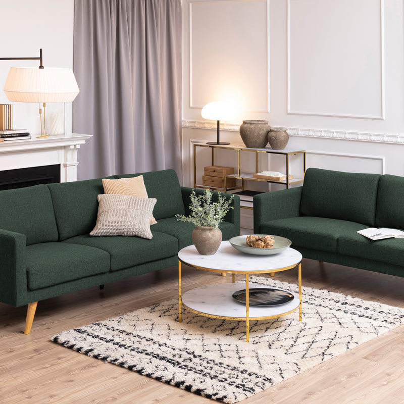 Alisma Round Coffee Table with White Crystal Clear Marble Glass Top & Gold Legs – image 3
