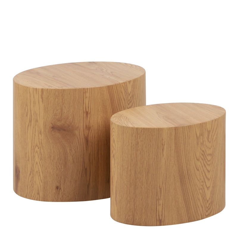 Mice Oval Coffee Table Set of 2 – Oak – image 1