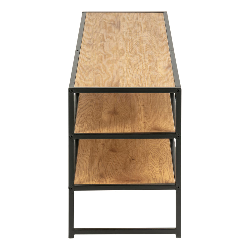 Seaford Metal Open TV Unit with 3 Shelves – Oak – image 4
