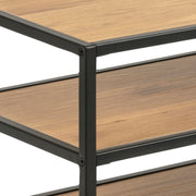 Seaford Metal Open TV Unit with 3 Shelves – Oak – image 6