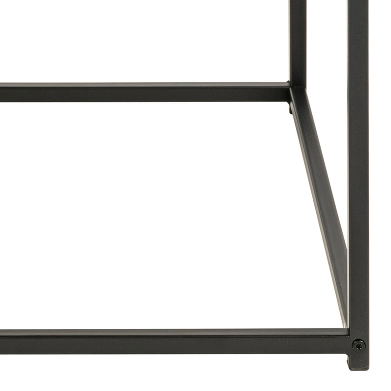 Seaford Black Metal Coffee Table with Oak Top – image 10