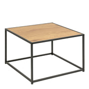 Seaford Black Metal Coffee Table with Oak Top – image 1