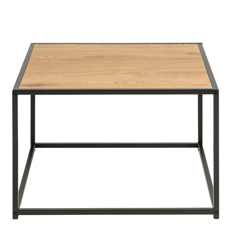 Seaford Black Metal Coffee Table with Oak Top – image 2