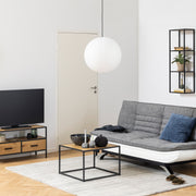 Seaford Black Metal Coffee Table with Oak Top – image 3