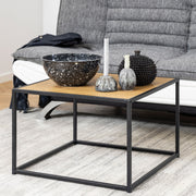 Seaford Black Metal Coffee Table with Oak Top – image 5