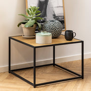 Seaford Black Metal Coffee Table with Oak Top – image 6