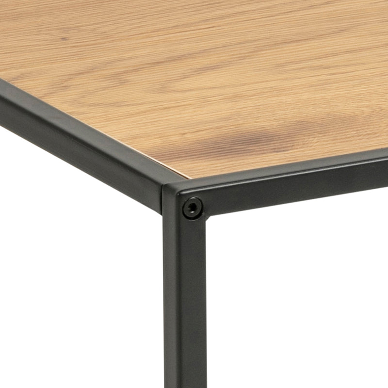Seaford Black Metal Coffee Table with Oak Top – image 7