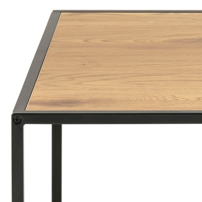 Seaford Black Metal Coffee Table with Oak Top – image 8