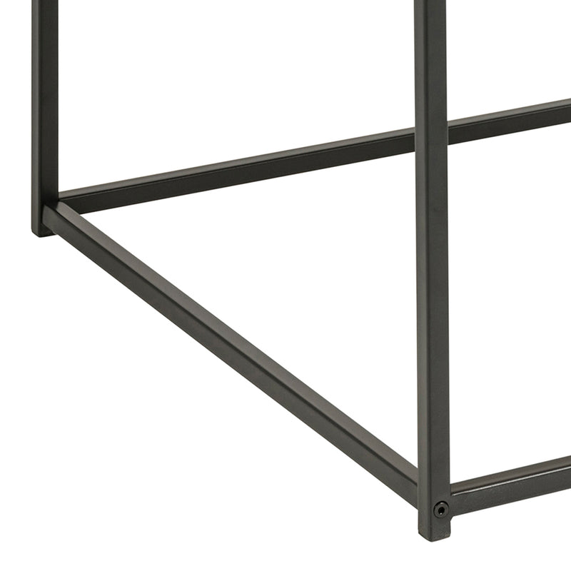 Seaford Black Metal Coffee Table with Oak Top – image 9