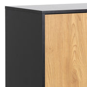 Seaford 3 Door 2 Drawer Sideboard in Black & Oak – image 7