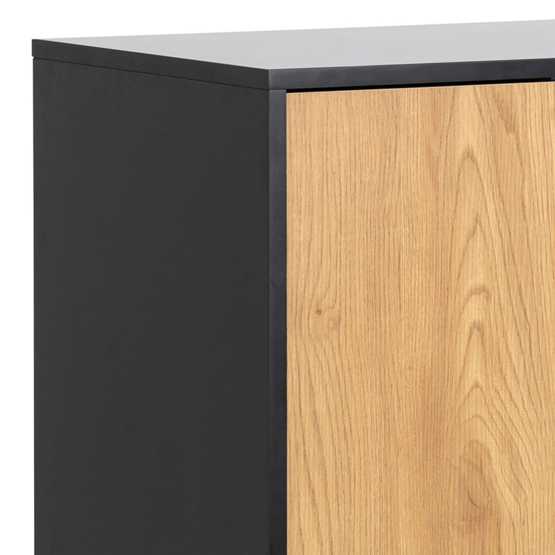 Seaford 3 Door 2 Drawer Sideboard in Black & Oak – image 7