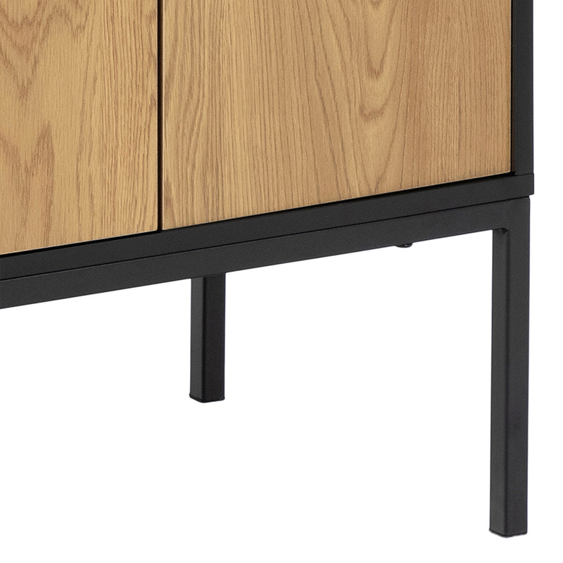 Seaford 3 Door 2 Drawer Sideboard in Black & Oak – image 9