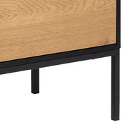 Seaford 1 Door 3 Drawer Small Sideboard in Black & Oak – image 10