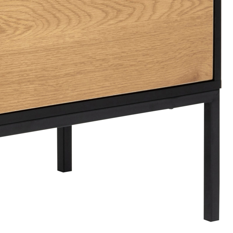 Seaford 1 Door 3 Drawer Small Sideboard in Black & Oak – image 10