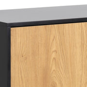 Seaford 1 Door 3 Drawer Small Sideboard in Black & Oak – image 8