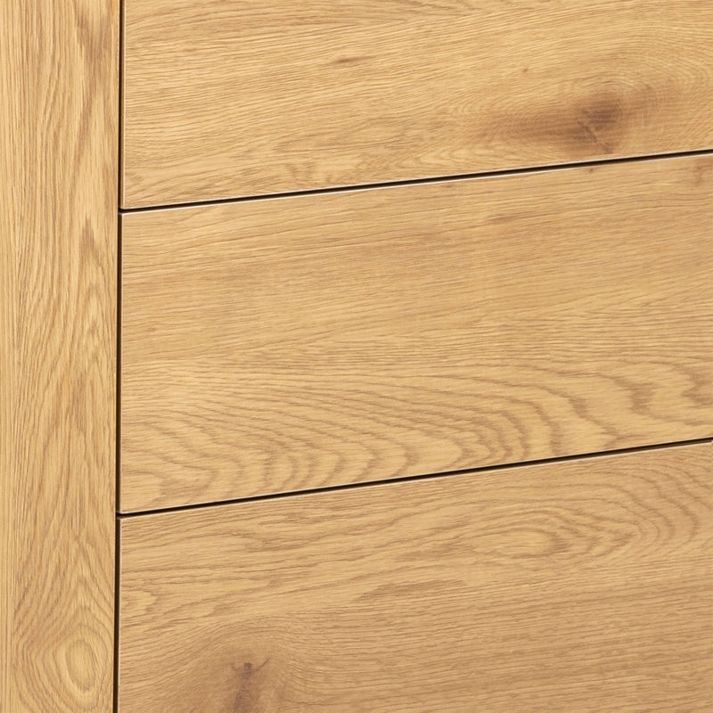 Seaford 1 Door 3 Drawer Small Sideboard in Black & Oak – image 9