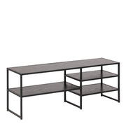 Seaford Metal Open TV Unit with 3 Shelves – Black – image 1