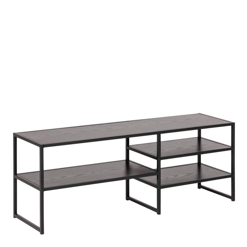 Seaford Metal Open TV Unit with 3 Shelves – Black – image 1
