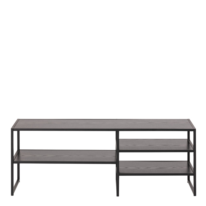 Seaford Metal Open TV Unit with 3 Shelves – Black – image 2