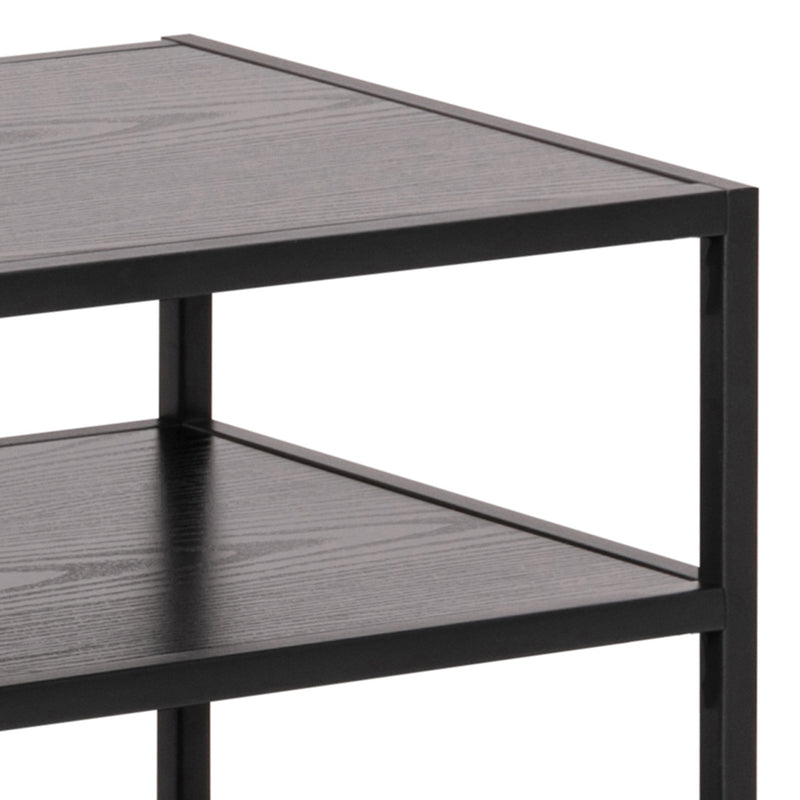 Seaford Metal Open TV Unit with 3 Shelves – Black – image 7