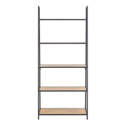 Seaford Black Metal Ladder Bookcase with 5 Oak Shelves – image 2