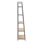 Seaford Black Metal Ladder Bookcase with 5 Oak Shelves – image 3