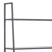Seaford Black Metal Ladder Bookcase with 5 Oak Shelves – image 6