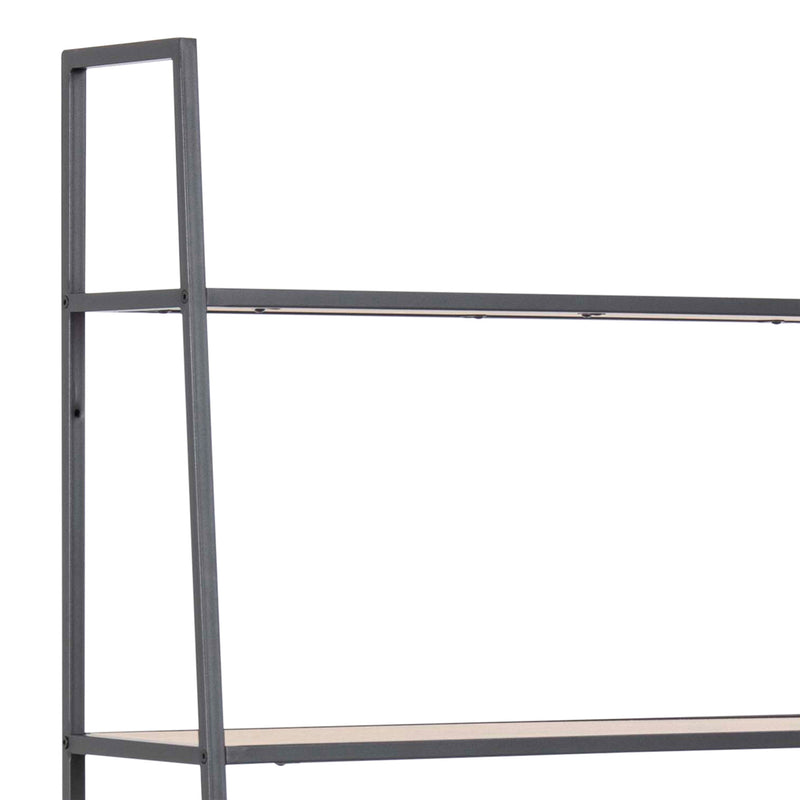 Seaford Black Metal Ladder Bookcase with 5 Oak Shelves – image 6
