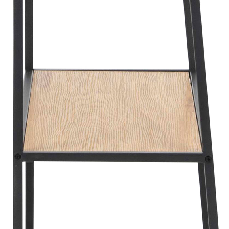 Seaford Black Metal Ladder Bookcase with 5 Oak Shelves – image 8