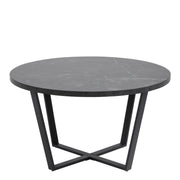 Amble Round Coffee Table with Black Marble Melamine Top & Black Legs – image 2