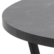 Amble Round Coffee Table with Black Marble Melamine Top & Black Legs – image 4