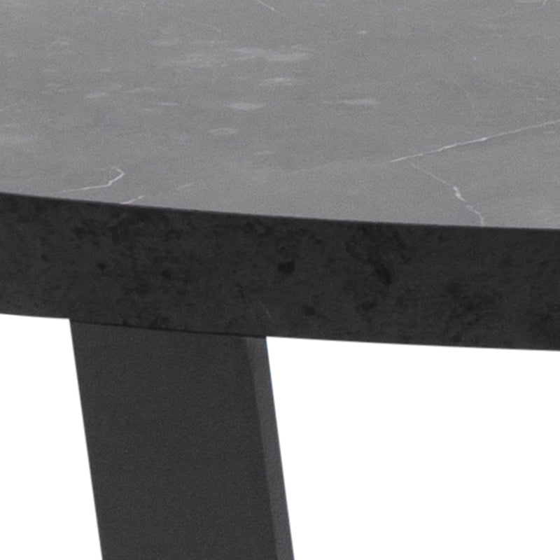 Amble Round Coffee Table with Black Marble Melamine Top & Black Legs – image 6