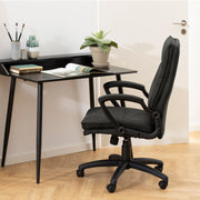 Brad Swivel Desk Chair with Armrest – Black – image 6