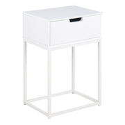 Mitra 1 Drawer Bedside Table – White – image 1