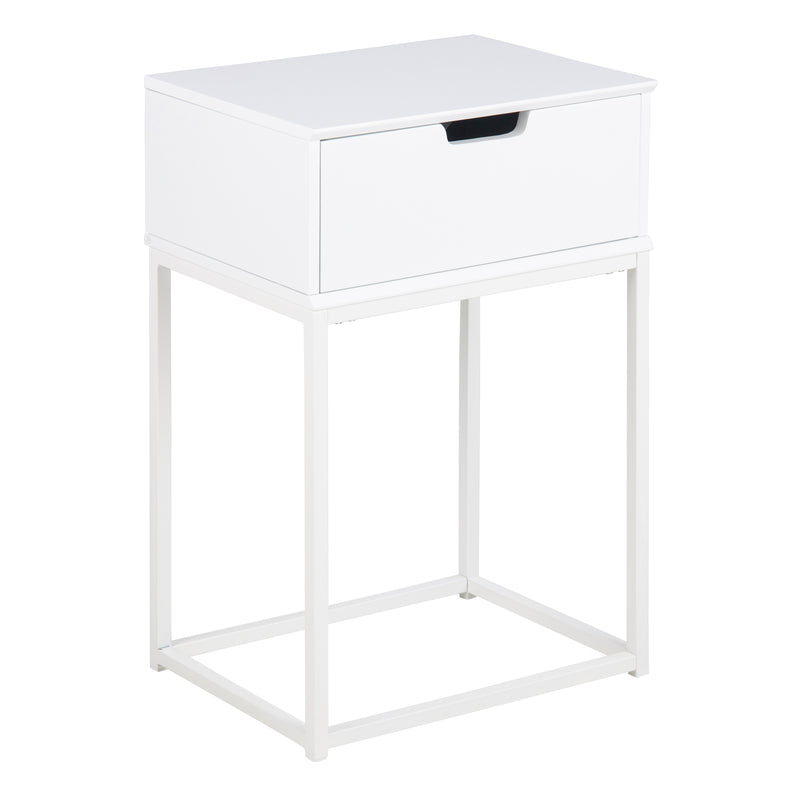 Mitra 1 Drawer Bedside Table – White – image 1