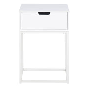 Mitra 1 Drawer Bedside Table – White – image 2