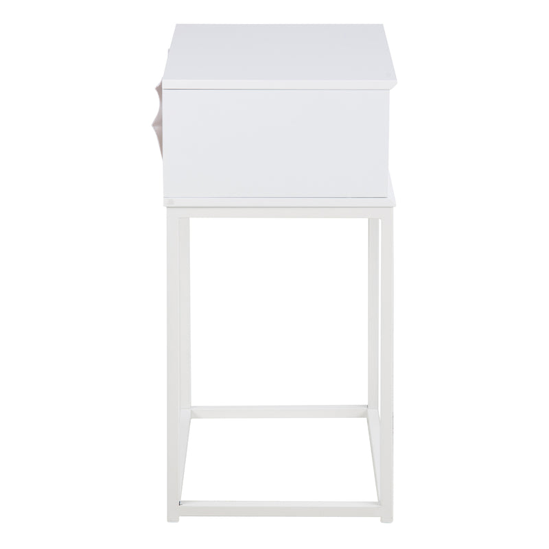 Mitra 1 Drawer Bedside Table – White – image 3