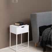 Mitra 1 Drawer Bedside Table – White – image 5
