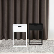 Mitra 1 Drawer Bedside Table – White – image 6